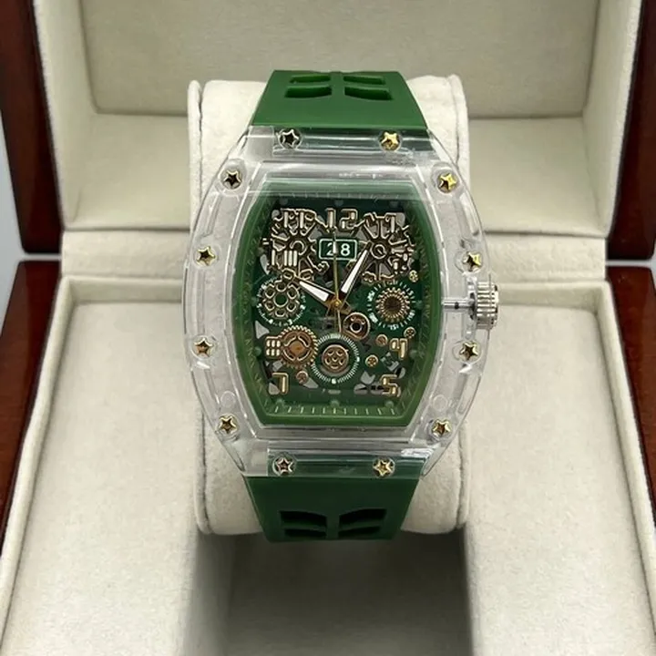 ساعت مردانه Richard mille ریچارد میل رنگ سبز با جعبه 