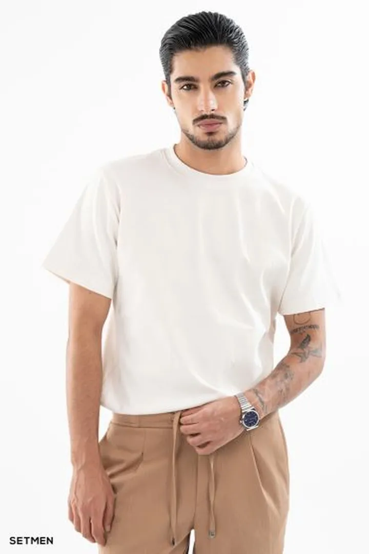 تیشرت مردانه ژاکارد یقه گرد