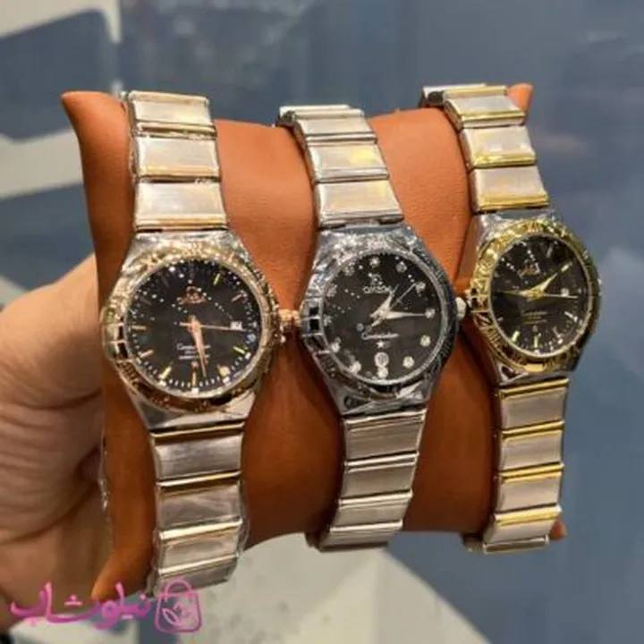 ساعت مچی امگا زنانه کانسلیشن صفحه مشکی + جعبه و بگ کد 750