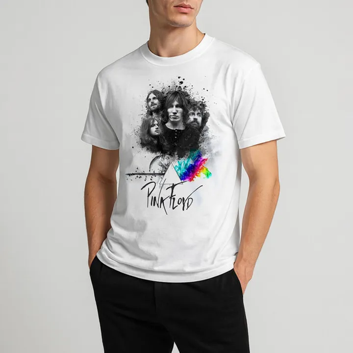 تی شرت انارچاپ طرح پینک فلوید مدل T06003