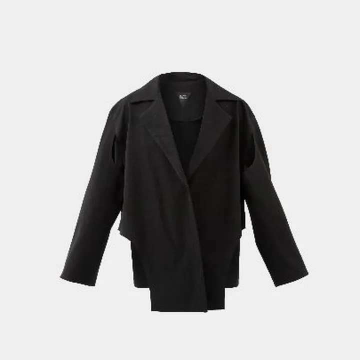 کت زنانه مشکی کوتاه دایره‌ای