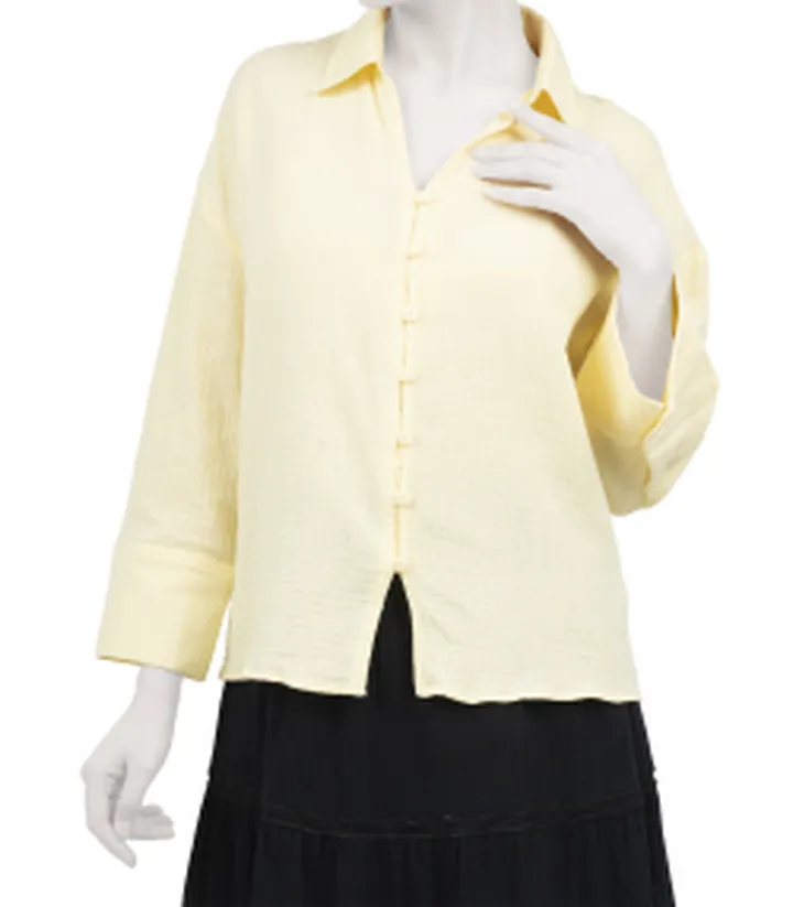 شومیز آستین بلند لینن زنانه جوتی جینز JootiJeans کد 51731614