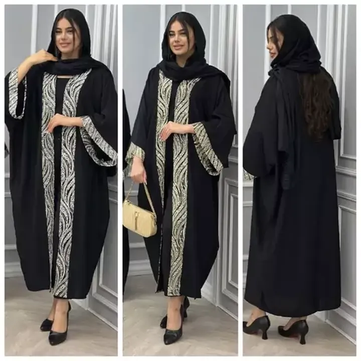  مانتو عبایی جلوباز عیدانه طاووس الیزه 