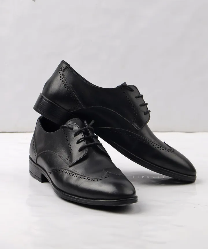 کفش چرم مردانه طرح دار 5212