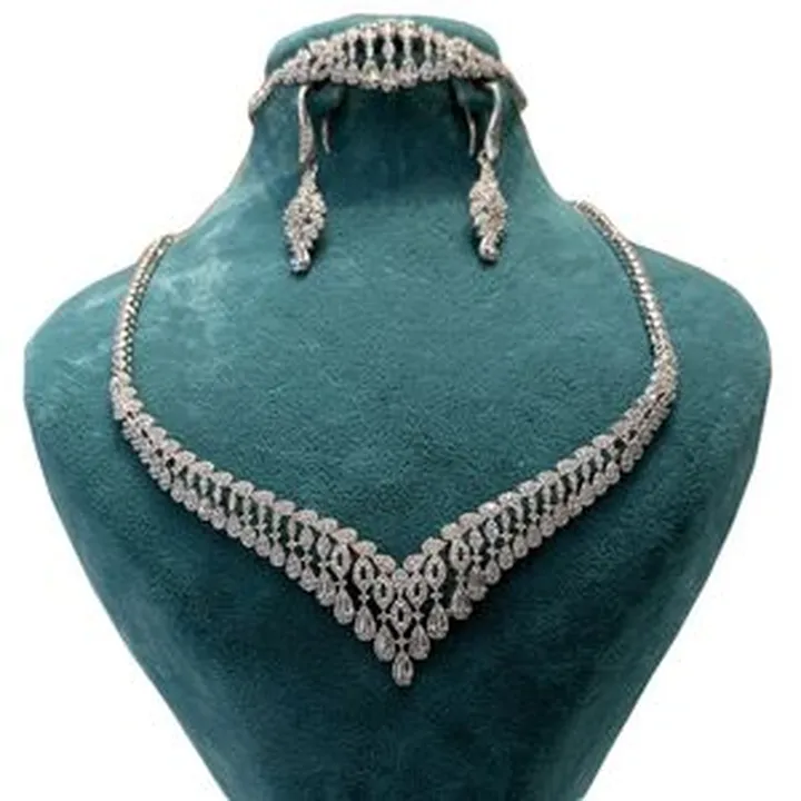 نیم ست نقره زنانه مدل اتریشی روکش رادیوم