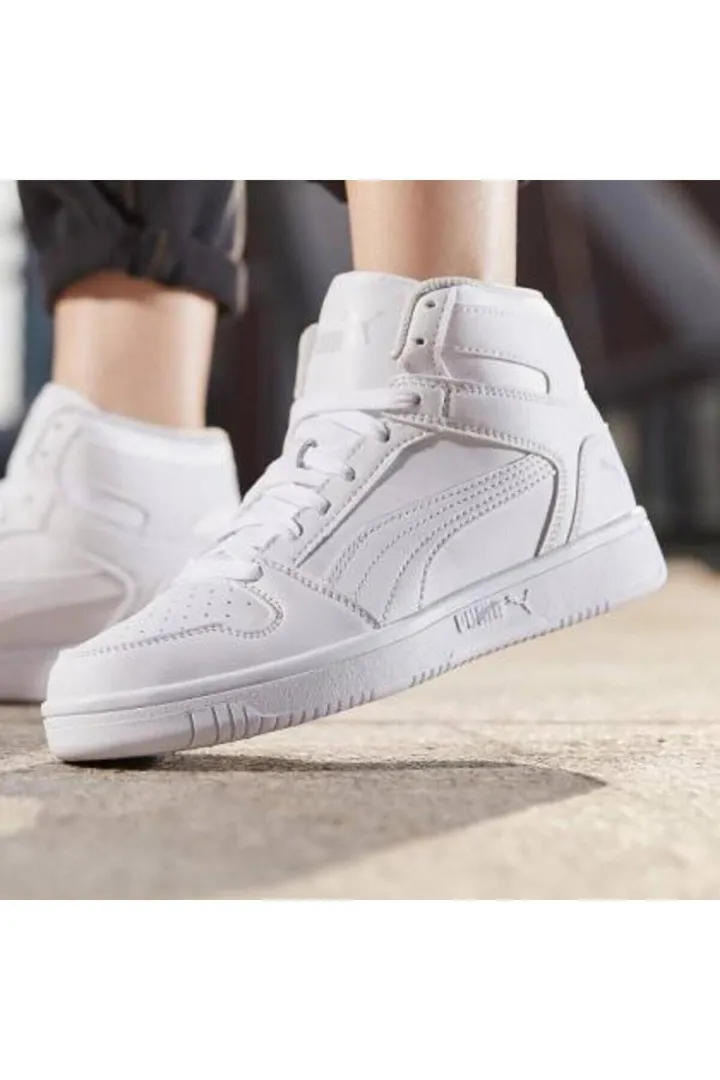 <span class="text-styled__StyledSpan-sc-d280c10c-1 dvOaRP">Puma< span>کفش کتانی بلند یونیسکس Rebound Hi v6 سفید مشکی خاکستری