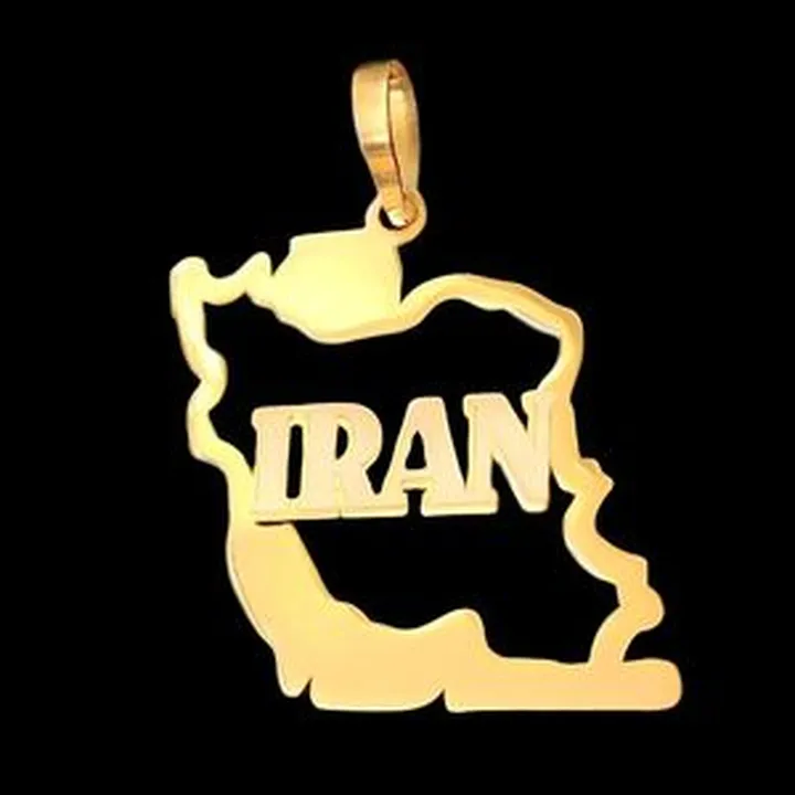 آویز گردنبند طلا 18 عیار مردانه وی وی گلد گالری طرح ایران