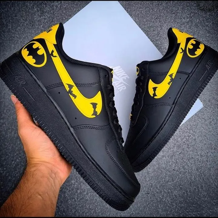 کفش اسپرت  نایک ایرفورس مدل  air force طرح بتمن batman Black Yellow nike