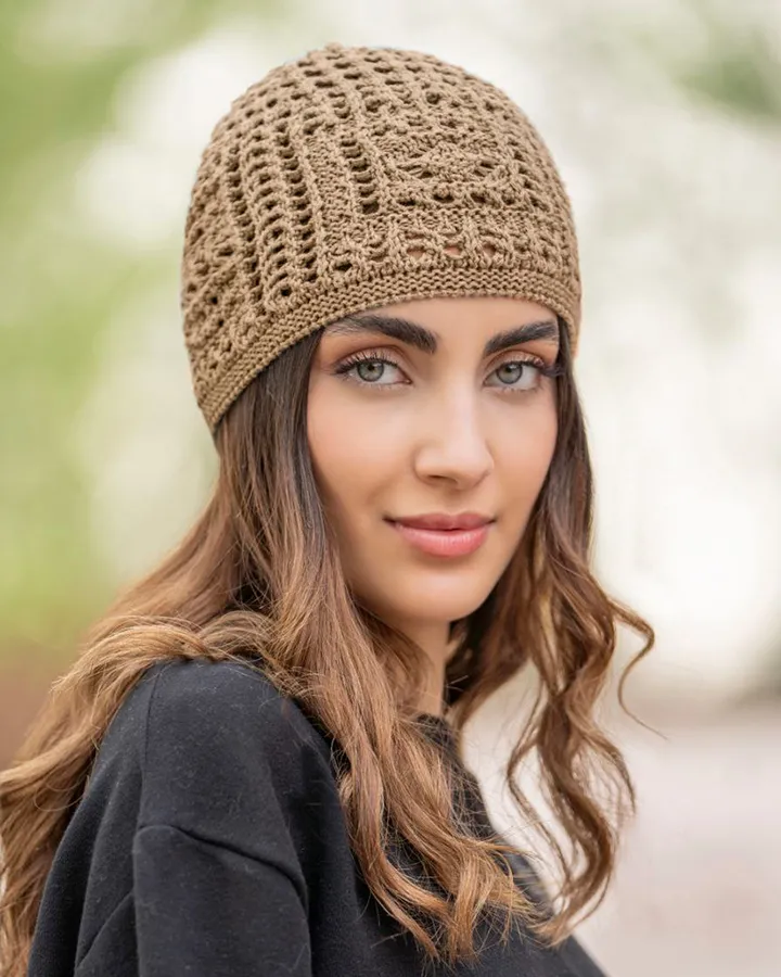 کلاه مکرومه زنانه 30208 – کرمی سیر