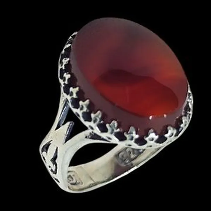 انگشتر نقره عقیق مردانه مدل رکاب دست ساز کد 6428