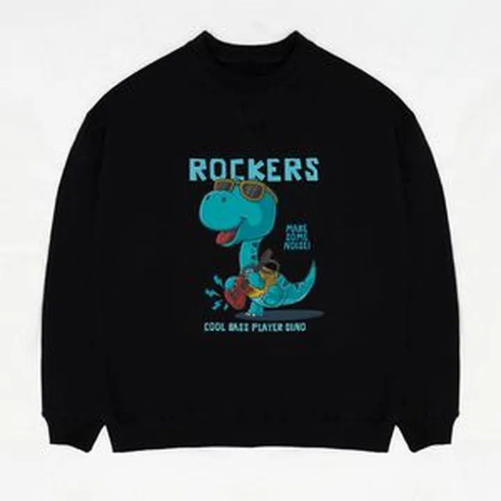 سویشرت زنانه مدل کایلین طرح Rockers Dinosaur