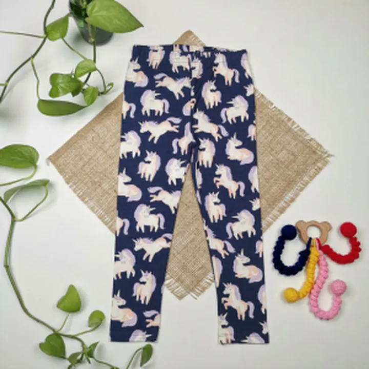 شلوار دخترانه برند Tu طرح یونیکورن سرمه ای رنگ – 4 تا 5 سال