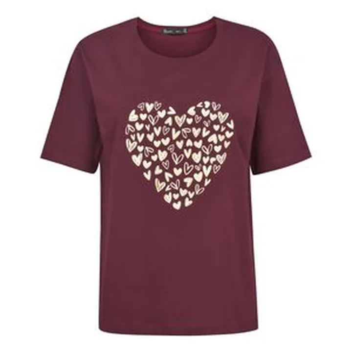 تی شرت آستین کوتاه زنانه باینت مدل 2261792 رنگ زرشکی