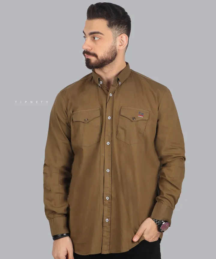 پیراهن مردانه کتان و دو جیب پاییزه 0584