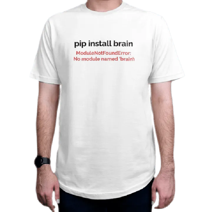 تیشرت برنامه نویسی طرح pip Install Brain