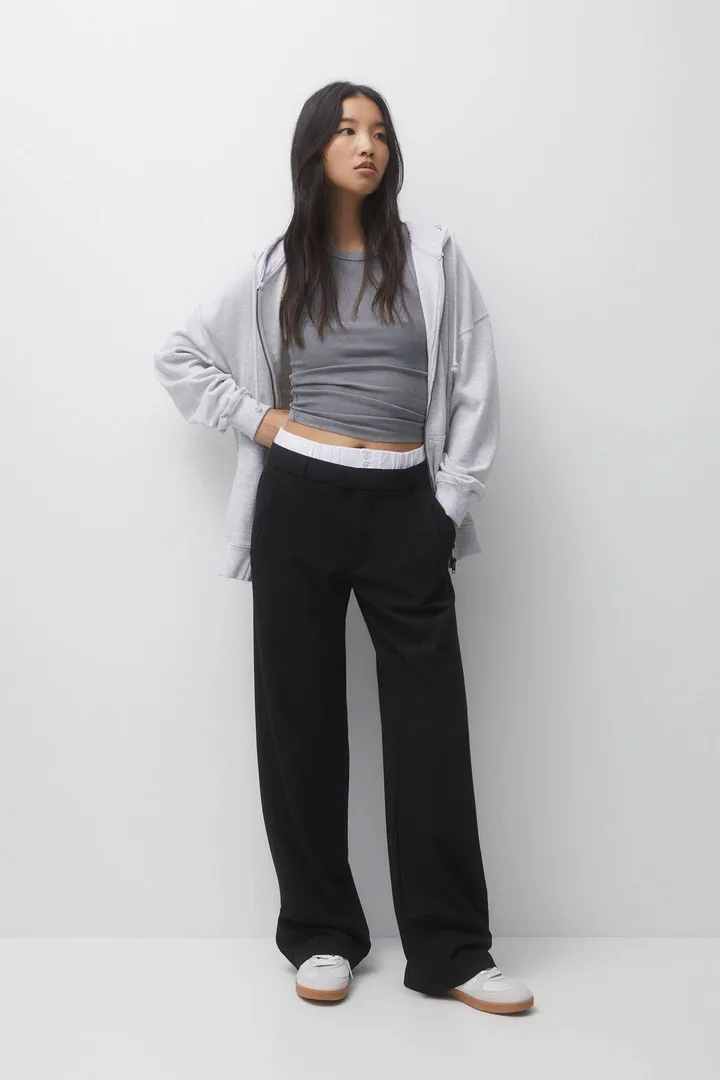 <span class="text-styled__StyledSpan-sc-d280c10c-1 dvOaRP">Pull & Bear< span>شلوار پارچه ای گشاد با دارت