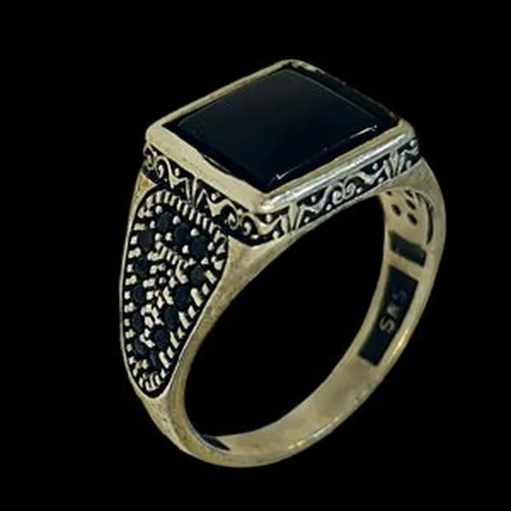 انگشتر نقره مردانه مدل سنگ عقیق 460