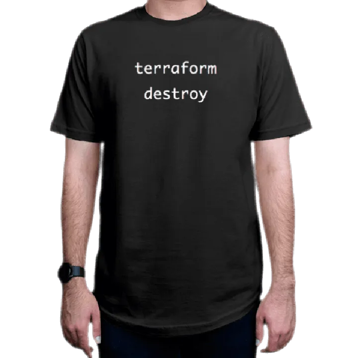 تیشرت برنامه نویسی طرح Terraform Destroy