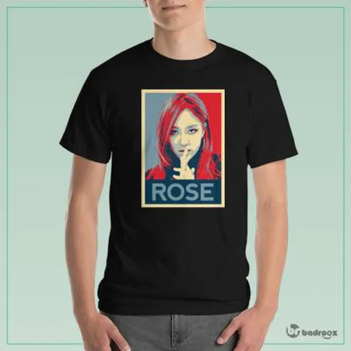 تی شرت مردانه رزی بلک پینک rose blackpink