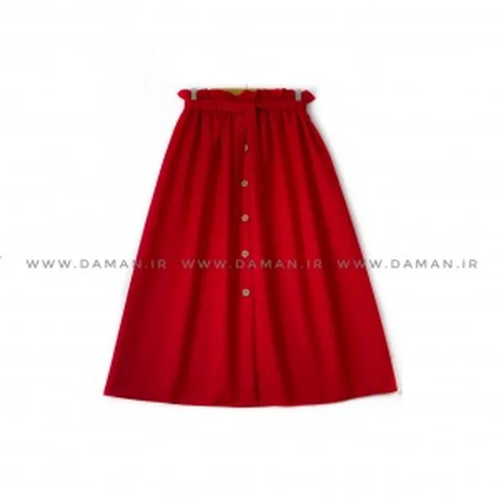 دامن جلو دکمه  قرمز  قد 80