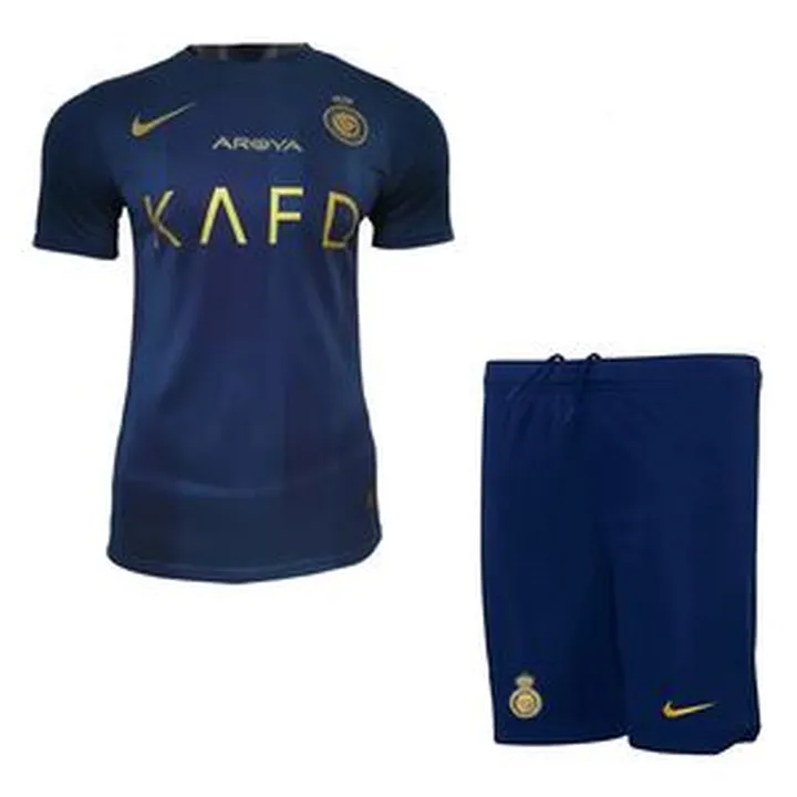 ست تی شرت آستین کوتاه و شلوارک ورزشی مردانه مدل النصر عربستان Away 2024