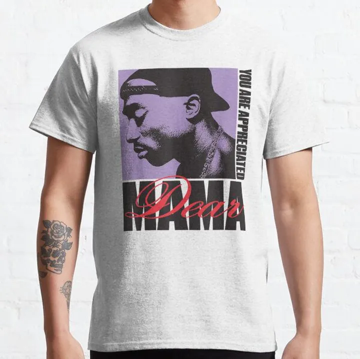 تیشرت لانگ  2PAC  طرح  Mama Appreciated Classic T-Shirt