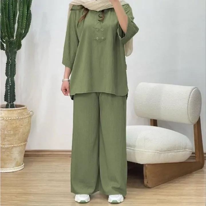 ست تونیک شلوار ژیلا جنس آیوا 