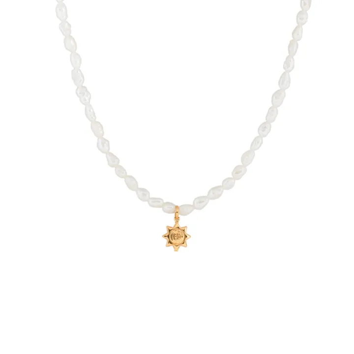 گردنبند طلا و مروارید خورشید