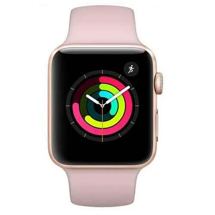 ساعت هوشمند اپل واچ 3 مدل 42mm Gold Aluminum Case with Pink Sand Sport Band