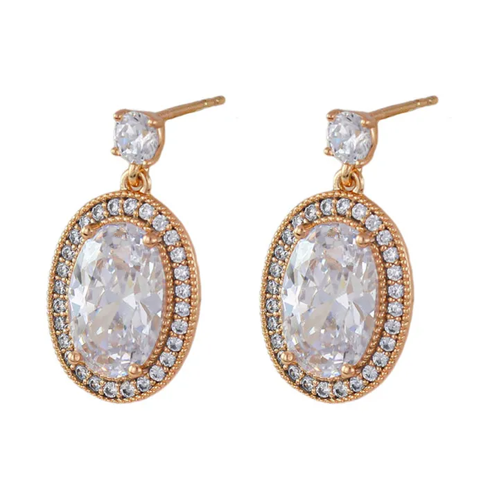 گوشواره زنانه ژوپینگ مدل جواهری کد AAC1023