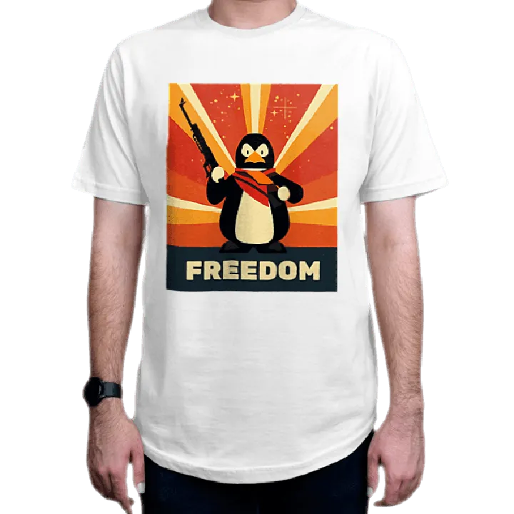 تیشرت برنامه نویسی طرح  لینوکس Linux آزادی FREEDOM