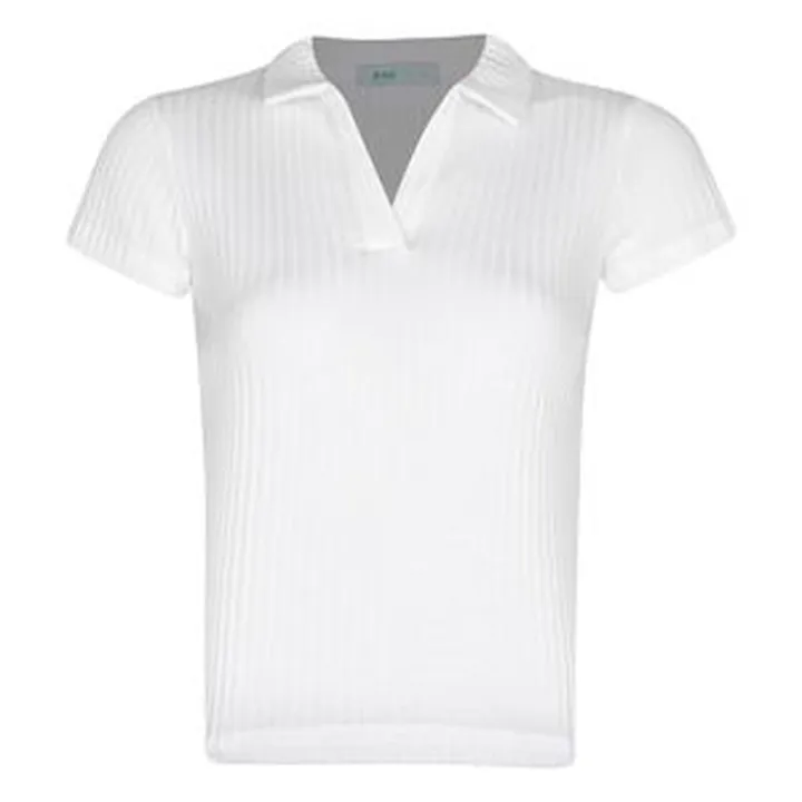 بلوز آستین کوتاه یقه برگردان زنانه آر اِن اِس مدل 110223850104 رنگ سفید