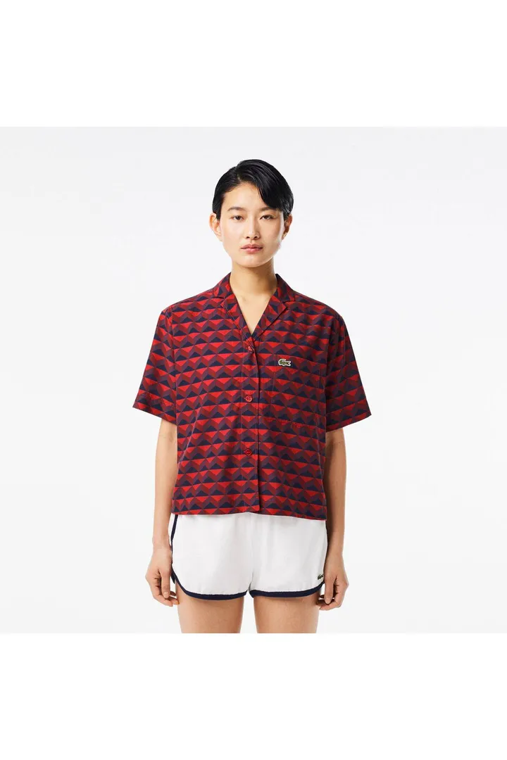 <span class="text-styled__StyledSpan-sc-d280c10c-1 dvOaRP">Lacoste< span>پیراهن بورگوندی آستین کوتاه با تناسب ریلکس زنانه