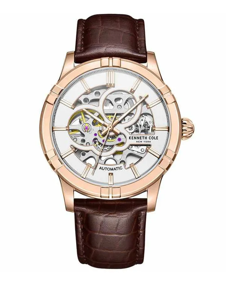 ساعت مچی مردانه عقربه ای اسکلتون کنت کول Kenneth Cole کالکشن AUTOMATIC مدل KCWGE2220804