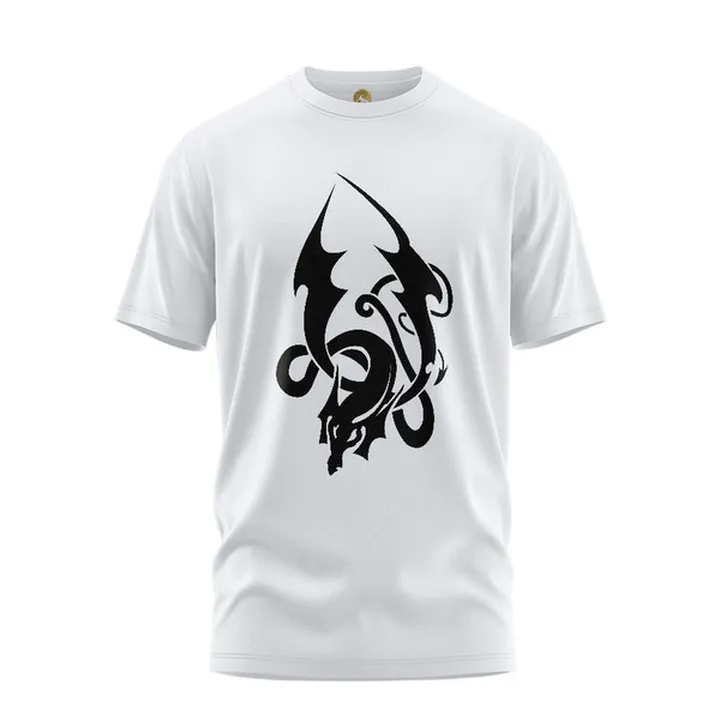 تی شرت آستین کوتاه زنانه هومرو مدل TW167 طرح اژدها