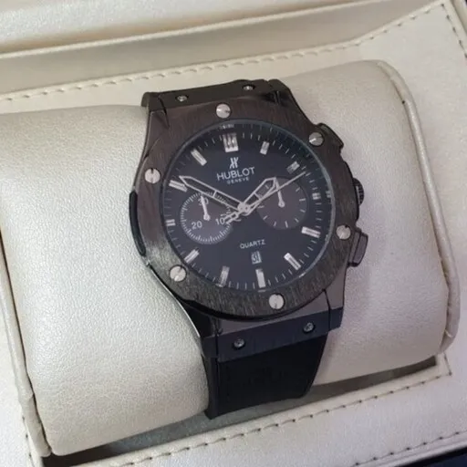 ساعت مچی مردانه هابلوت مشکی رنگ بند رابر HUBLOT 