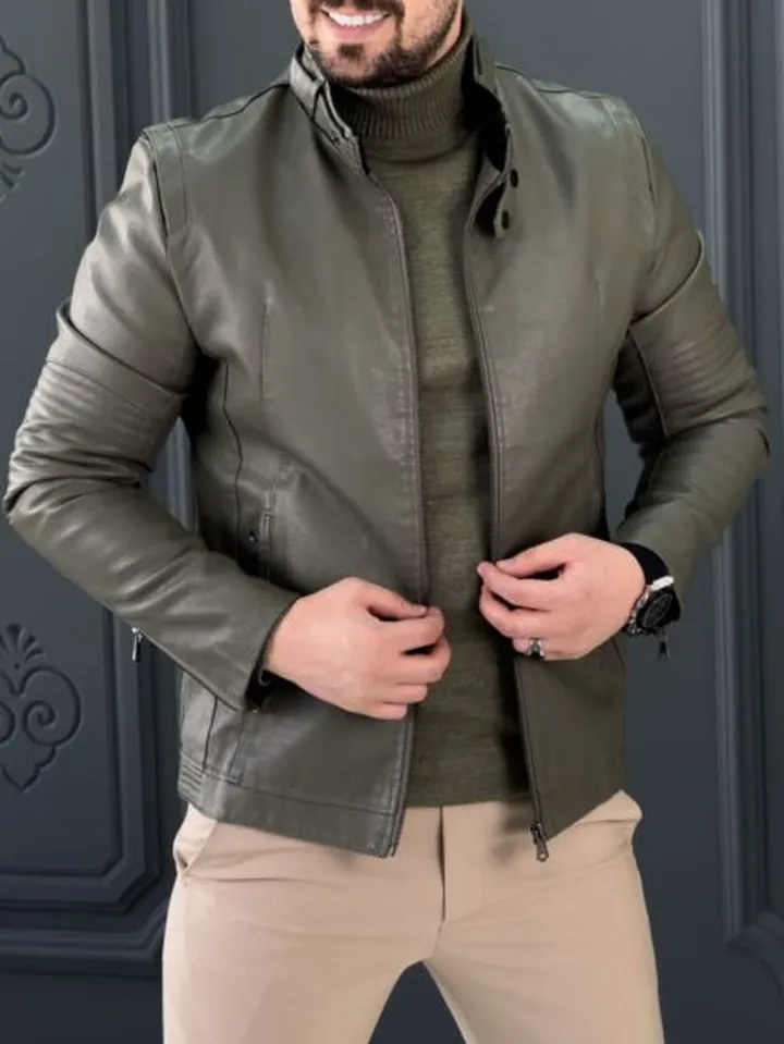 کت چرم 6528 سبز
