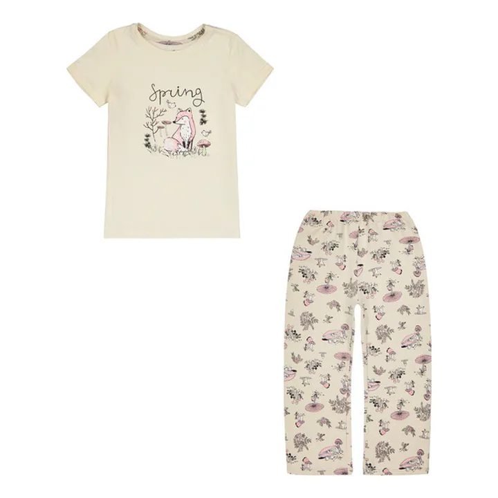 ست تی شرت و شلوار دخترانه ناربن مدل 1183 رنگ زرد ر...