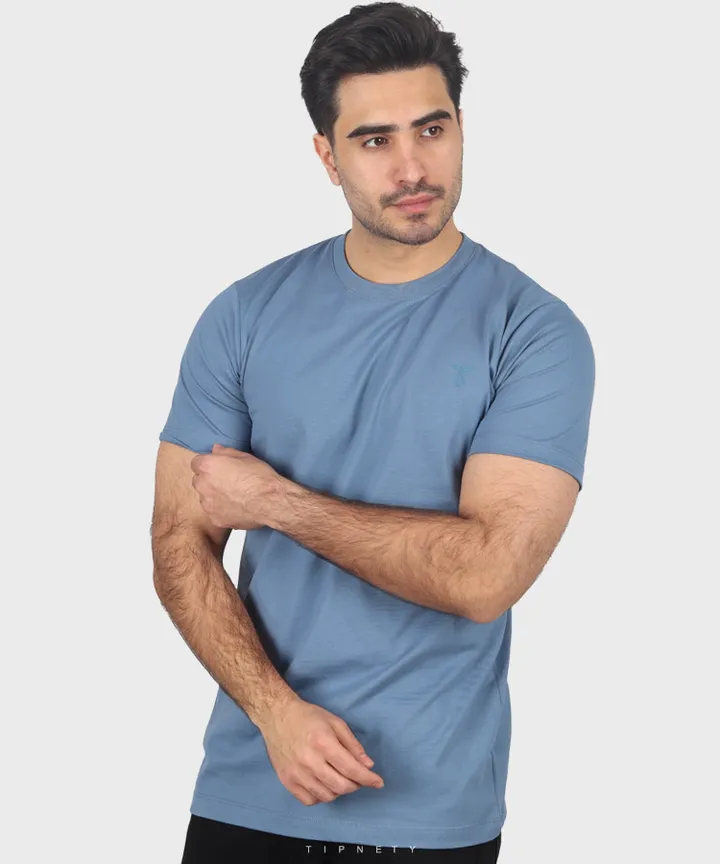 تیشرت ساده آبی مردانه برند تیپ نتی 9169