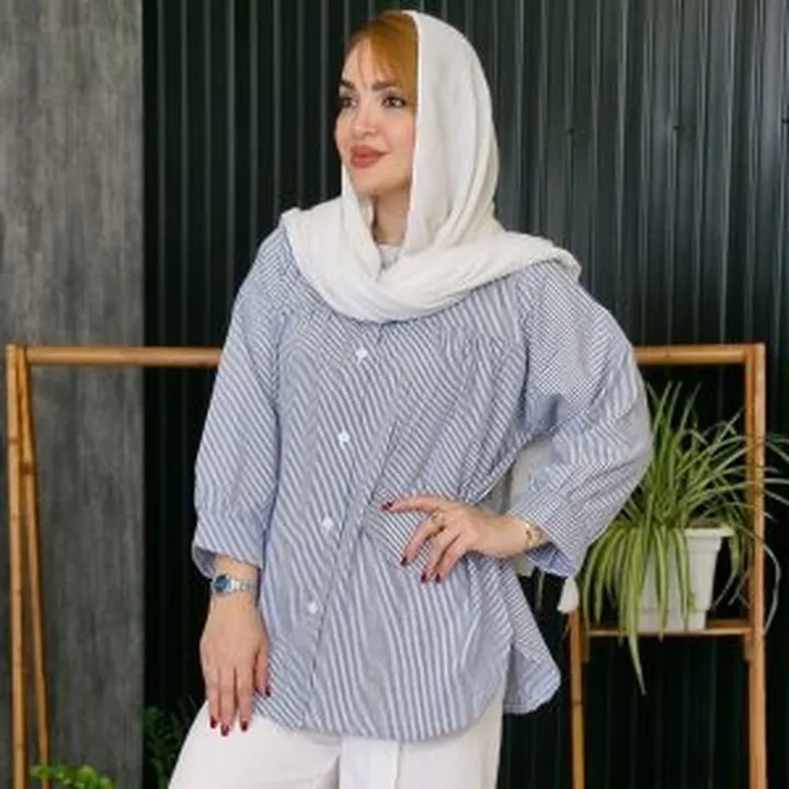 مانتو راه راه چین دار ۴۵۶۰۰۸