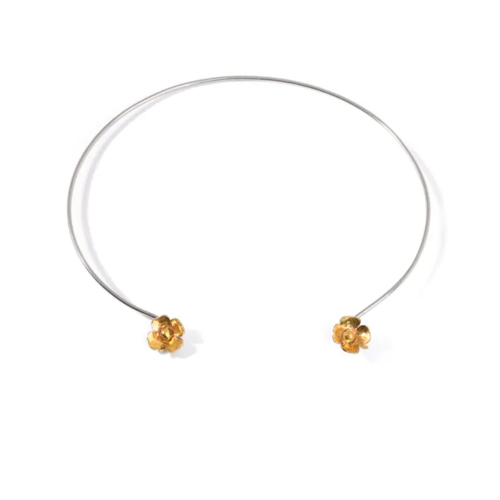 چوکر نقره دو گل