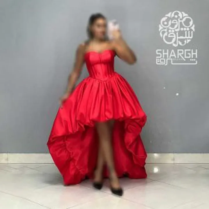 پیراهن فنردوزی جلو کوتاه پشت بلند