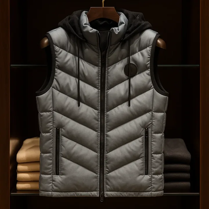 ژیله پافر برزنتی با آستر خز گرم بالا رنگ طوسی | فوقالعاده شیک و با کیفیت