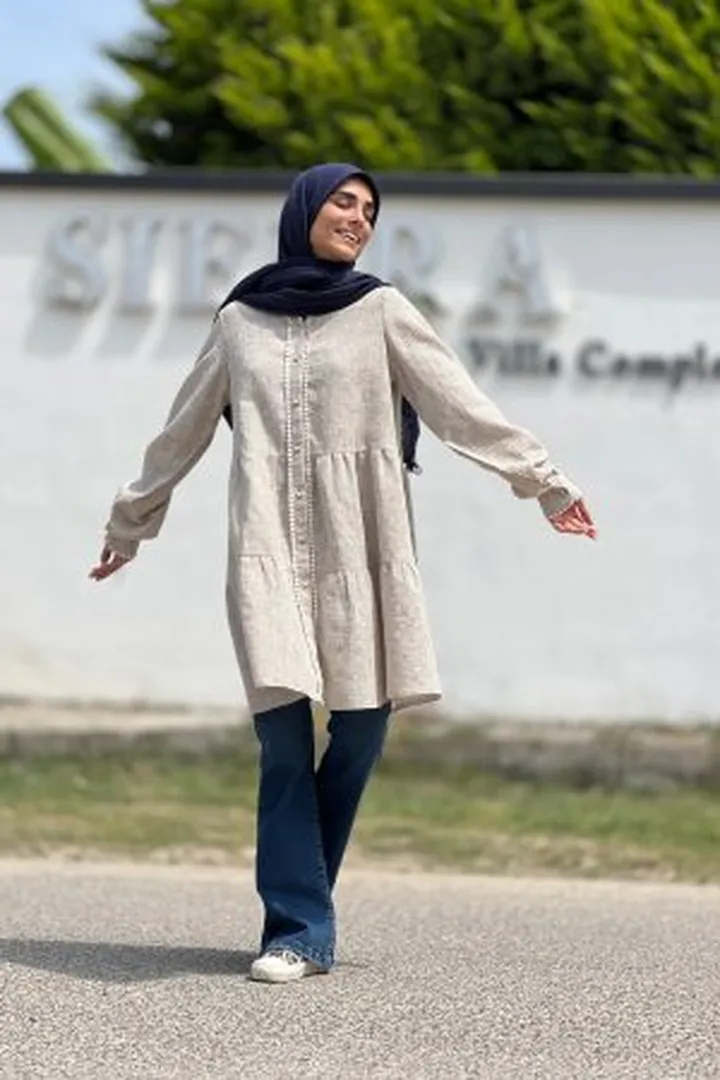 مانتو لینن کرمی