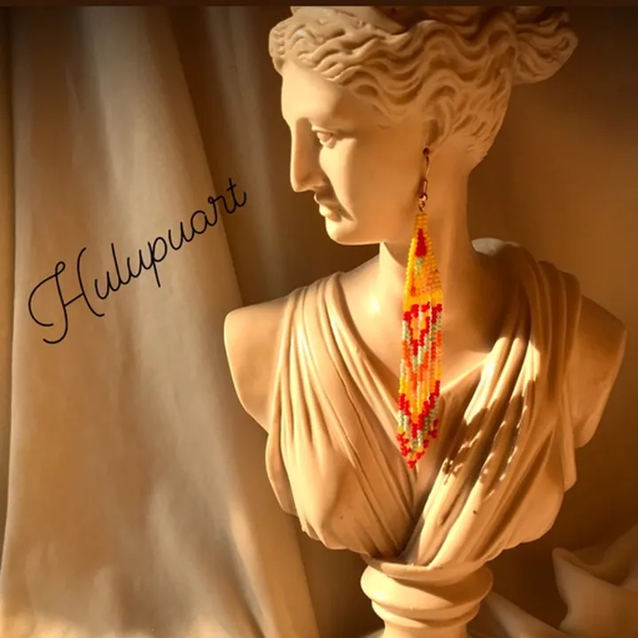 گوشواره دستساز Hulupuart طرح sunset