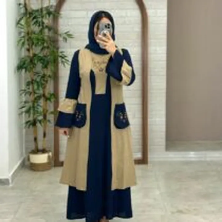 ست دو تیکه سروا نسکافه ای سورمه ای