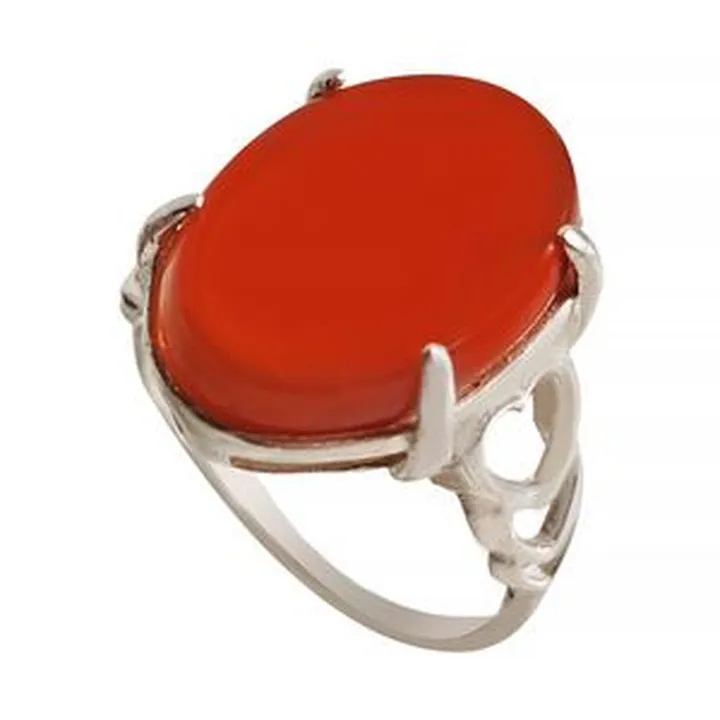 انگشتر نقره زنانه ملک زیور مدل عقیق طرح قلب کد 105