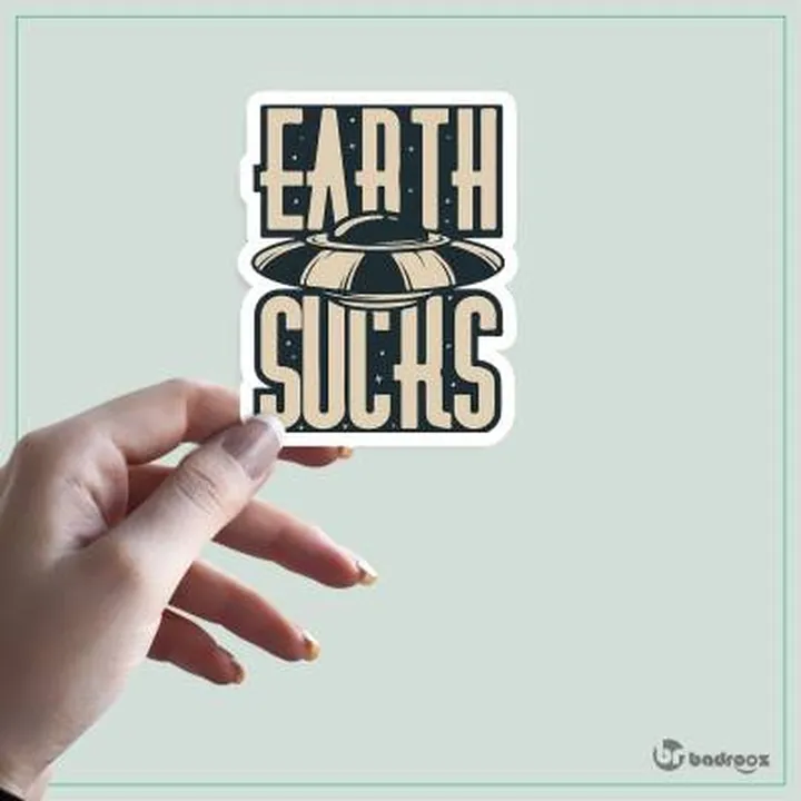 استیکر فضاپیما-earth sucks