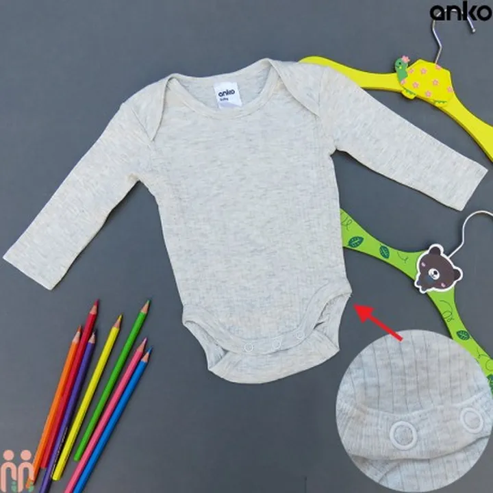 لباس بادی بلند نوزاد نخی وارداتی طوسی مارک...