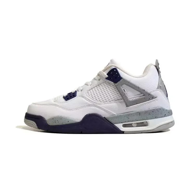 کتونی جردن ۴ سفید آبی رترو اصل | ساقدار Nike air jordan 4